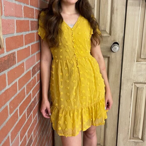 Amazon Dresses & Skirts - Yellow Polka Dot Dress